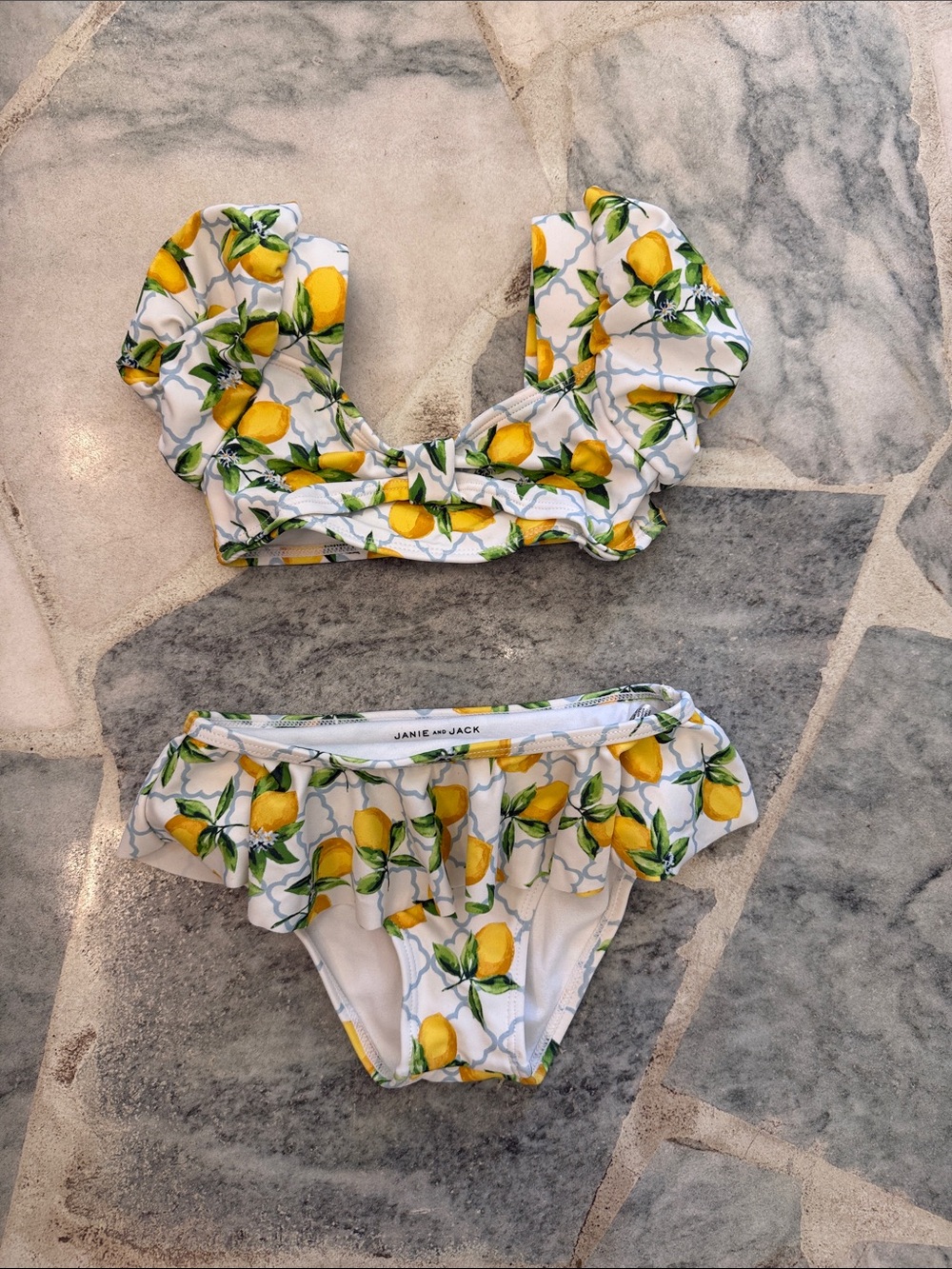 Janie and Jack Yellow Lemon Ruffle Two-Piece Bikini